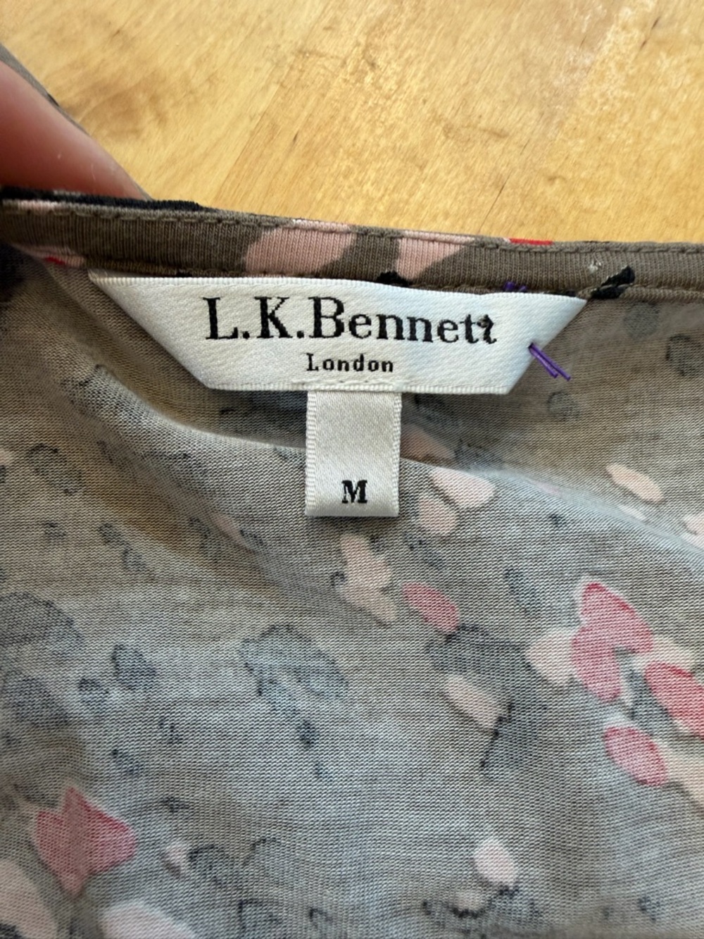LK Bennett Multicolor Paint Splatter Pattern Ruched Side Top - Picture 3 of 4